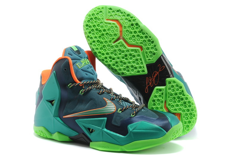 Cheap Nike LeBron 11 P.S ELITE Dark Blue/Moon/Green For Men Hight Quality